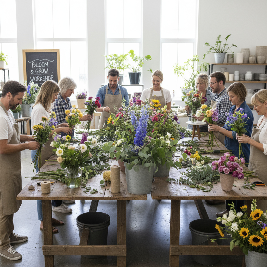 Workshop: Menschen binden Blumensträuße