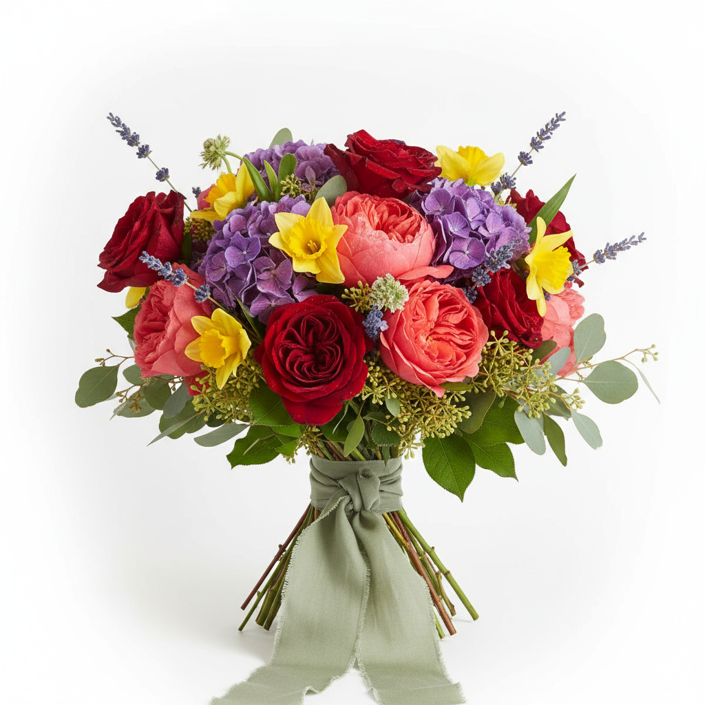 Ein kunstvoll arrangierter Blumenstrauß
